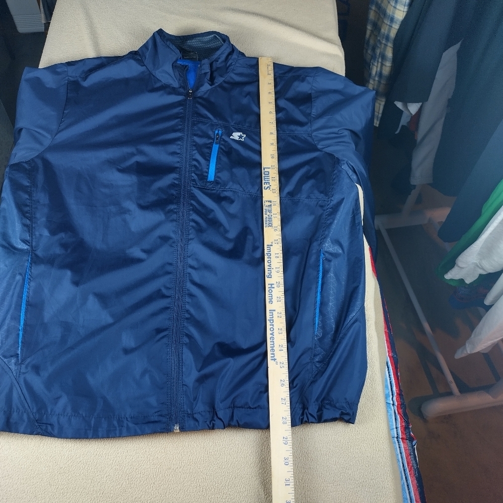VTG Starter Men’s Large Jacket Windbreaker Blue Mesh Lined Lightweight Full Zip - Picture 8 of 10